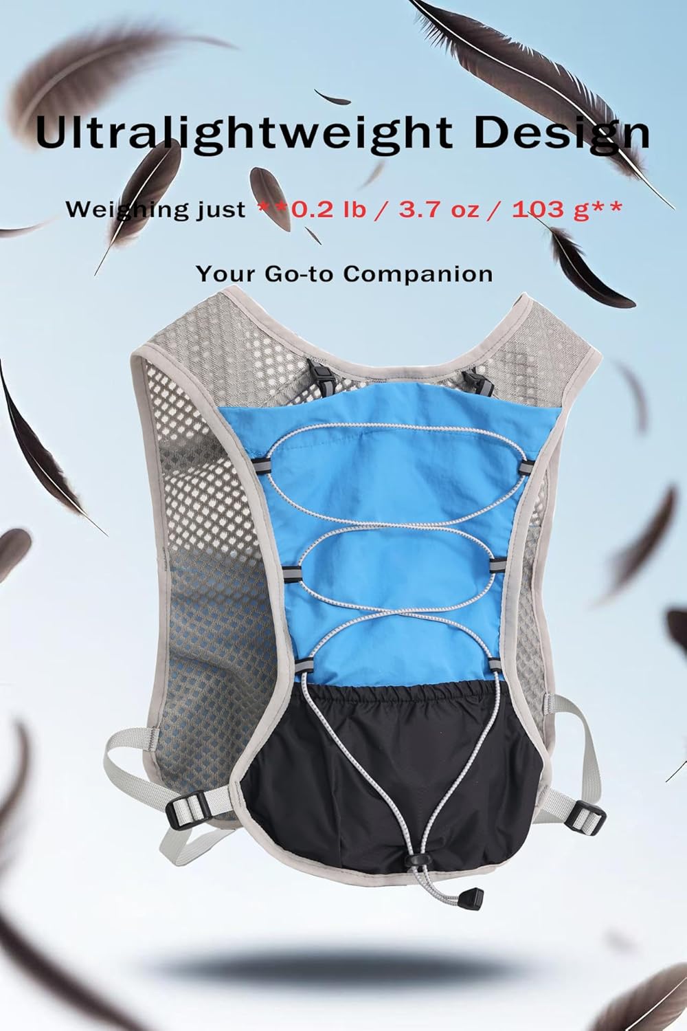 Running Vest Ultra Lightweight Breathable Mesh Adjustable Fit
