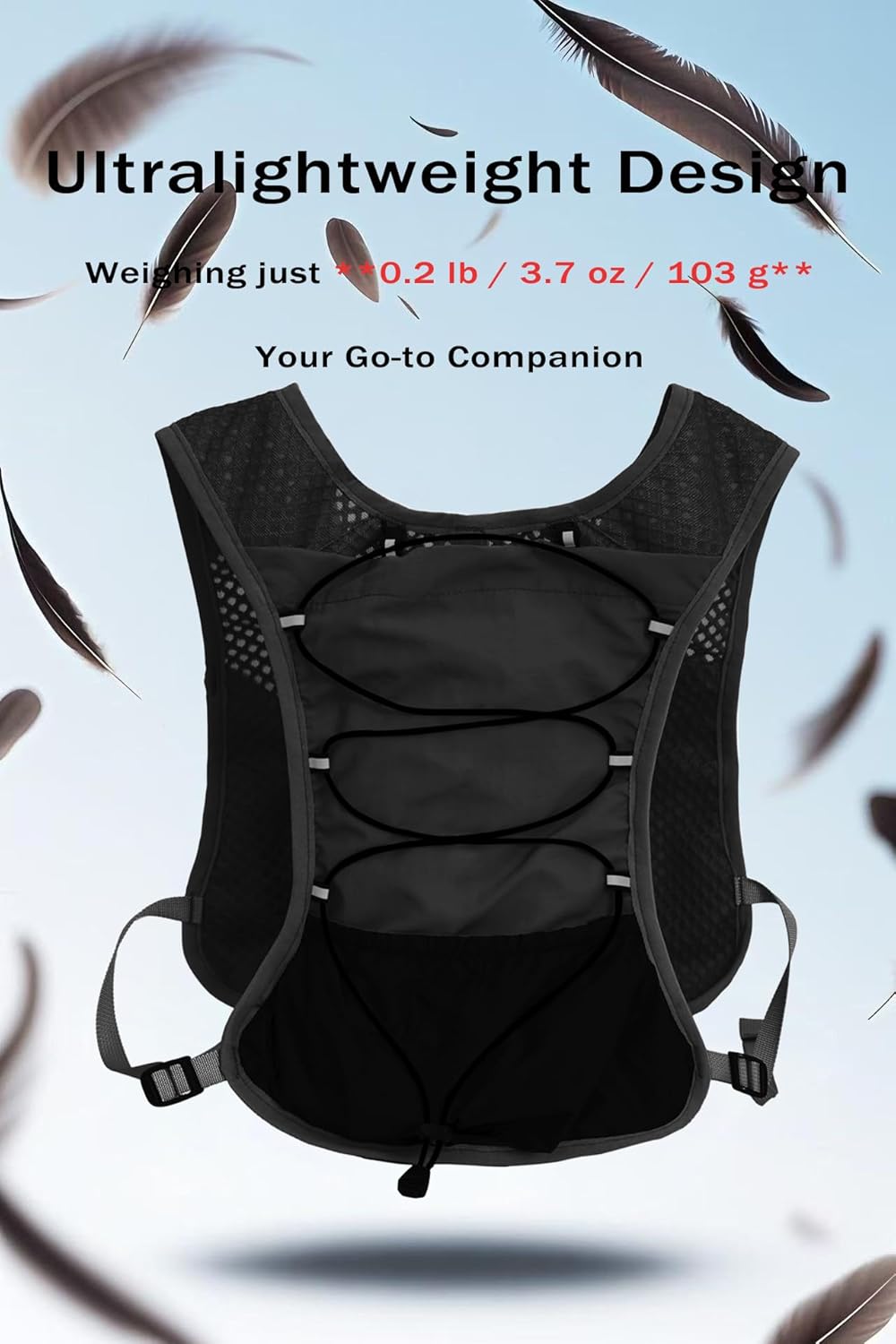 Running Vest Ultra Lightweight Breathable Mesh Adjustable Fit