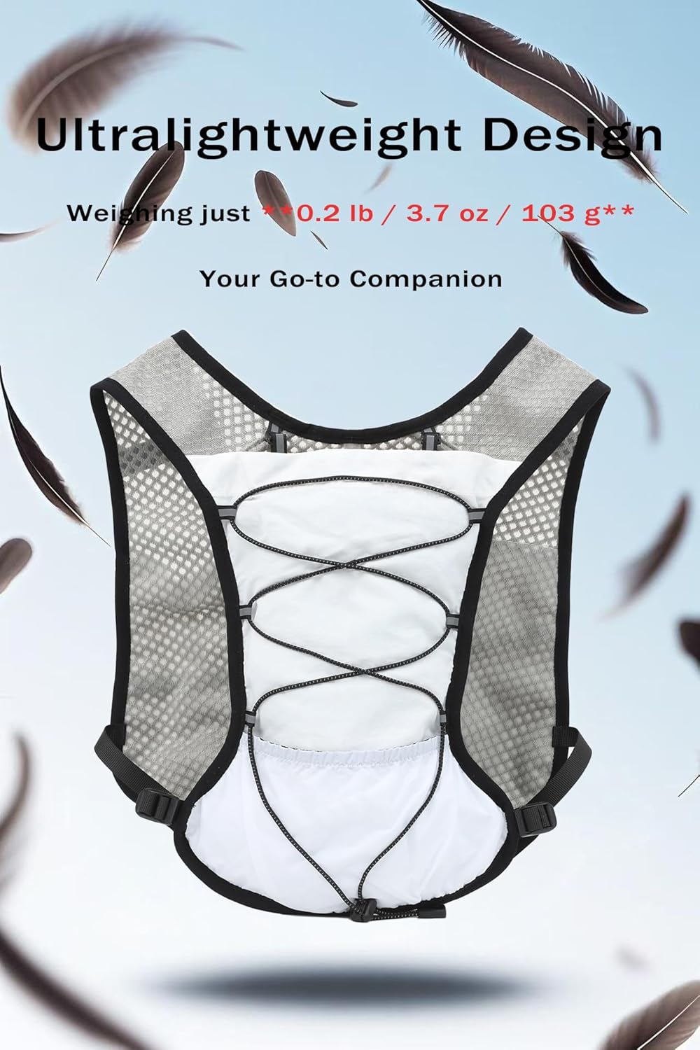 Running Vest Ultra Lightweight Breathable Mesh Adjustable Fit