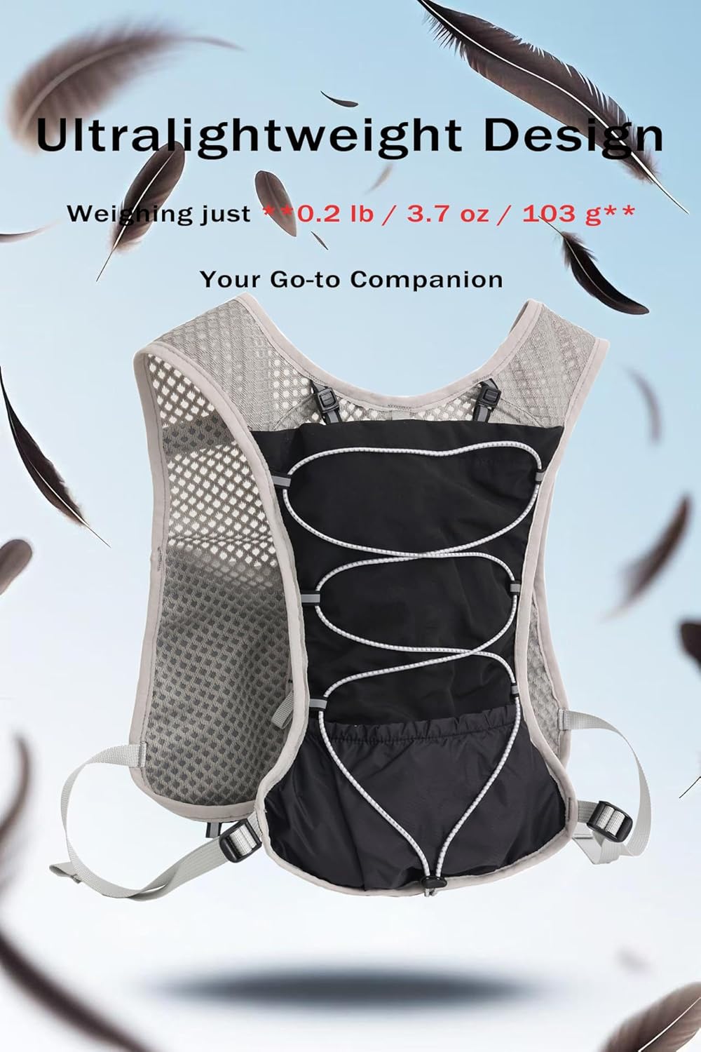 Running Vest Ultra Lightweight Breathable Mesh Adjustable Fit