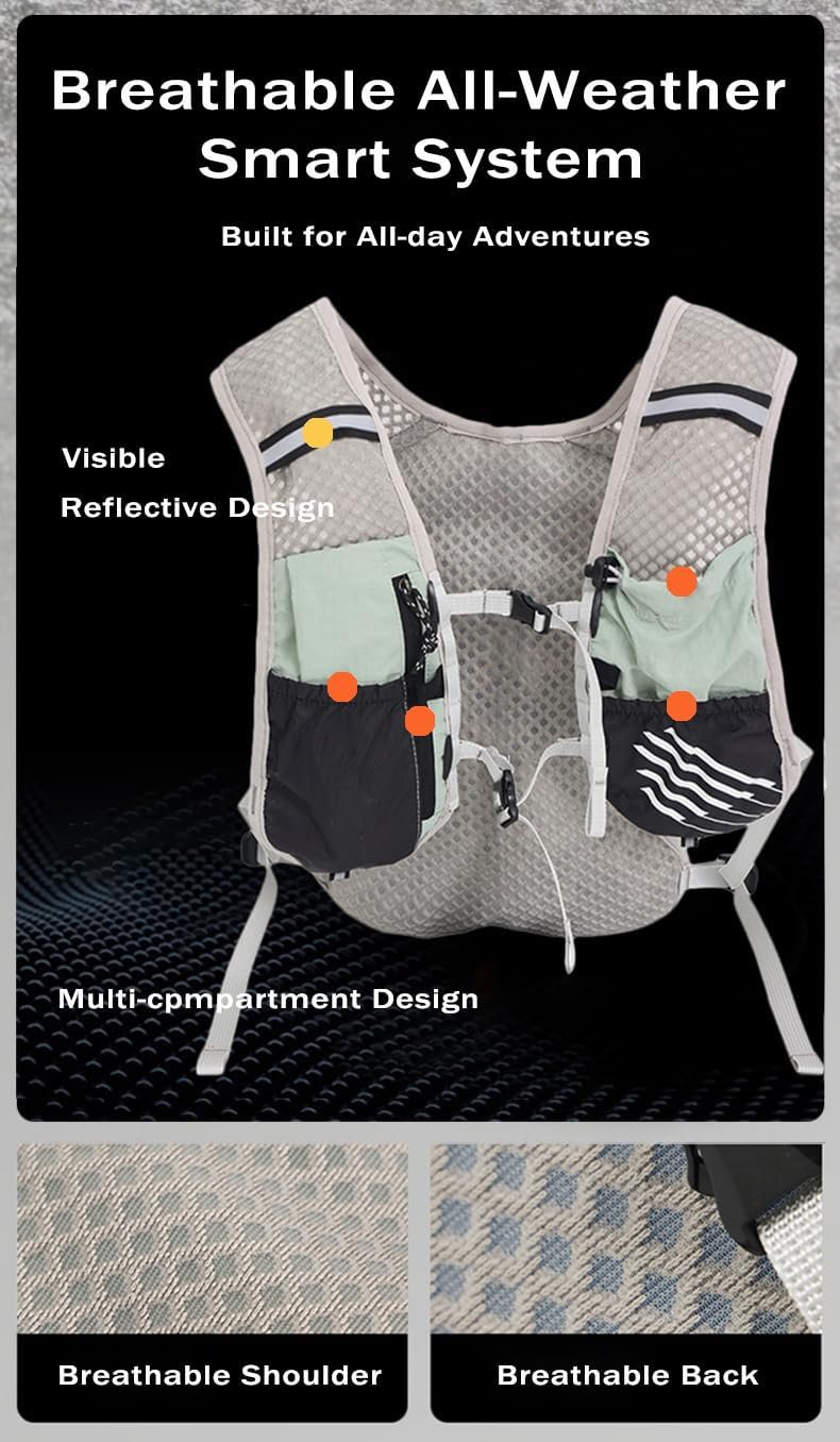 Running Vest Ultra Lightweight Breathable Mesh Adjustable Fit