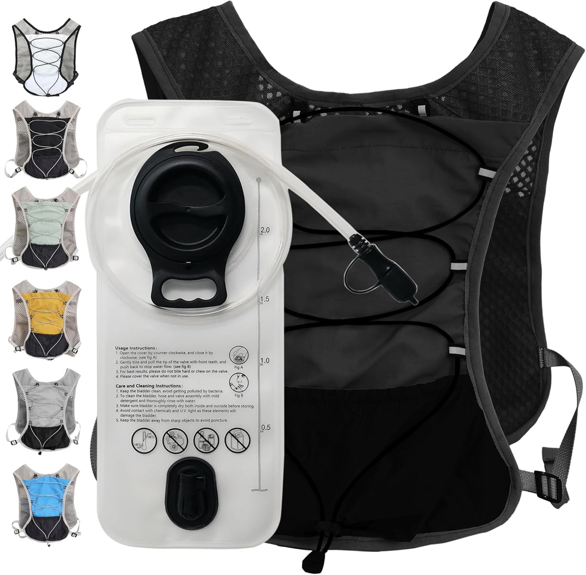 Running Vest Ultra Lightweight Breathable Mesh Adjustable Fit