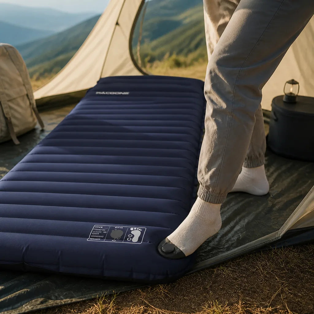Self-Inflating Camping Mattress With Integrated Foot Pump (10-Cm Thick)
