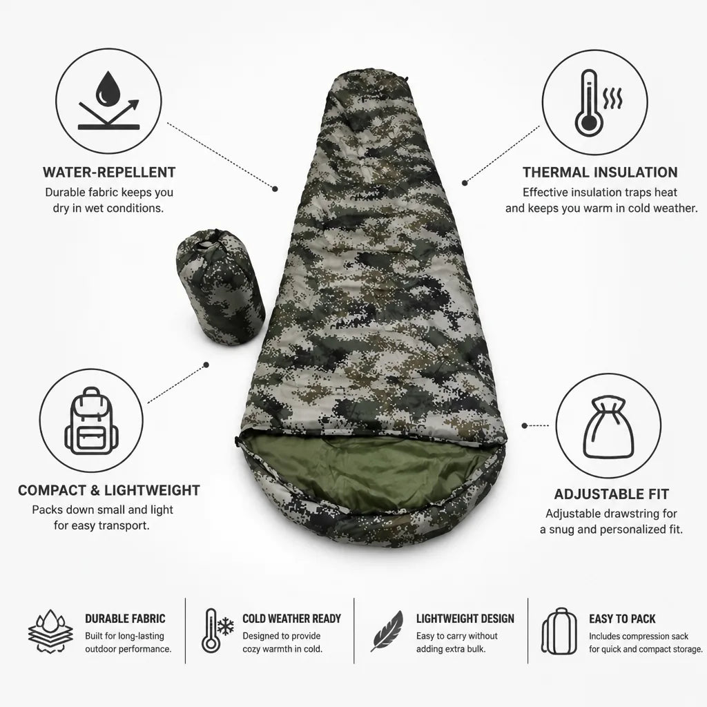 Sleeping Bag Insulated Water-Repellent & Packable