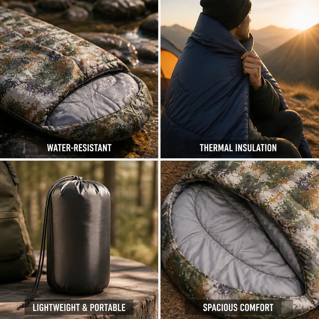 Sleeping Bag Insulated Water-Resistant Camouflage