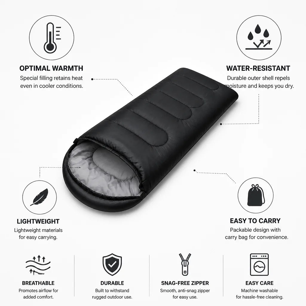 Sleeping Bag Insulated Water-Resistant Lightweight & Packable