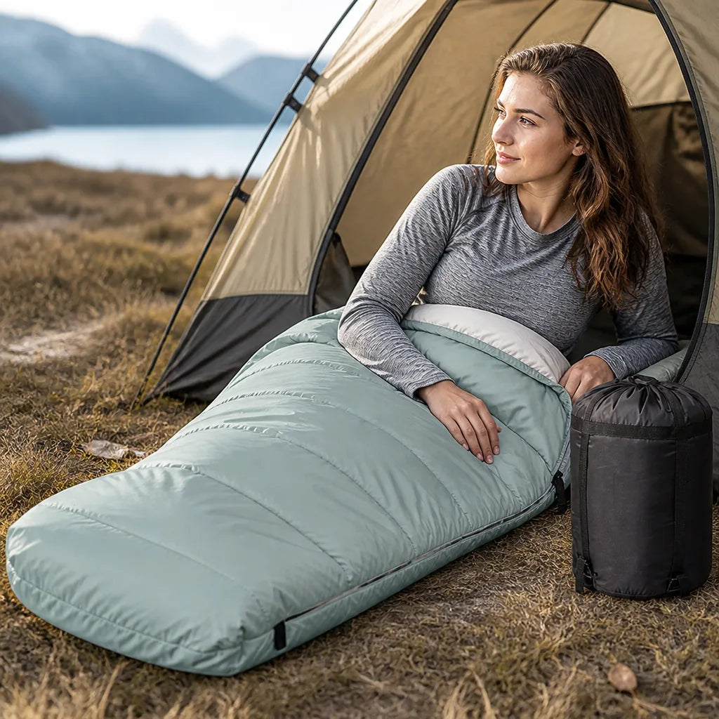 Sleeping Bag Lightweight Compressible Water-Repellent Comfort 0°C