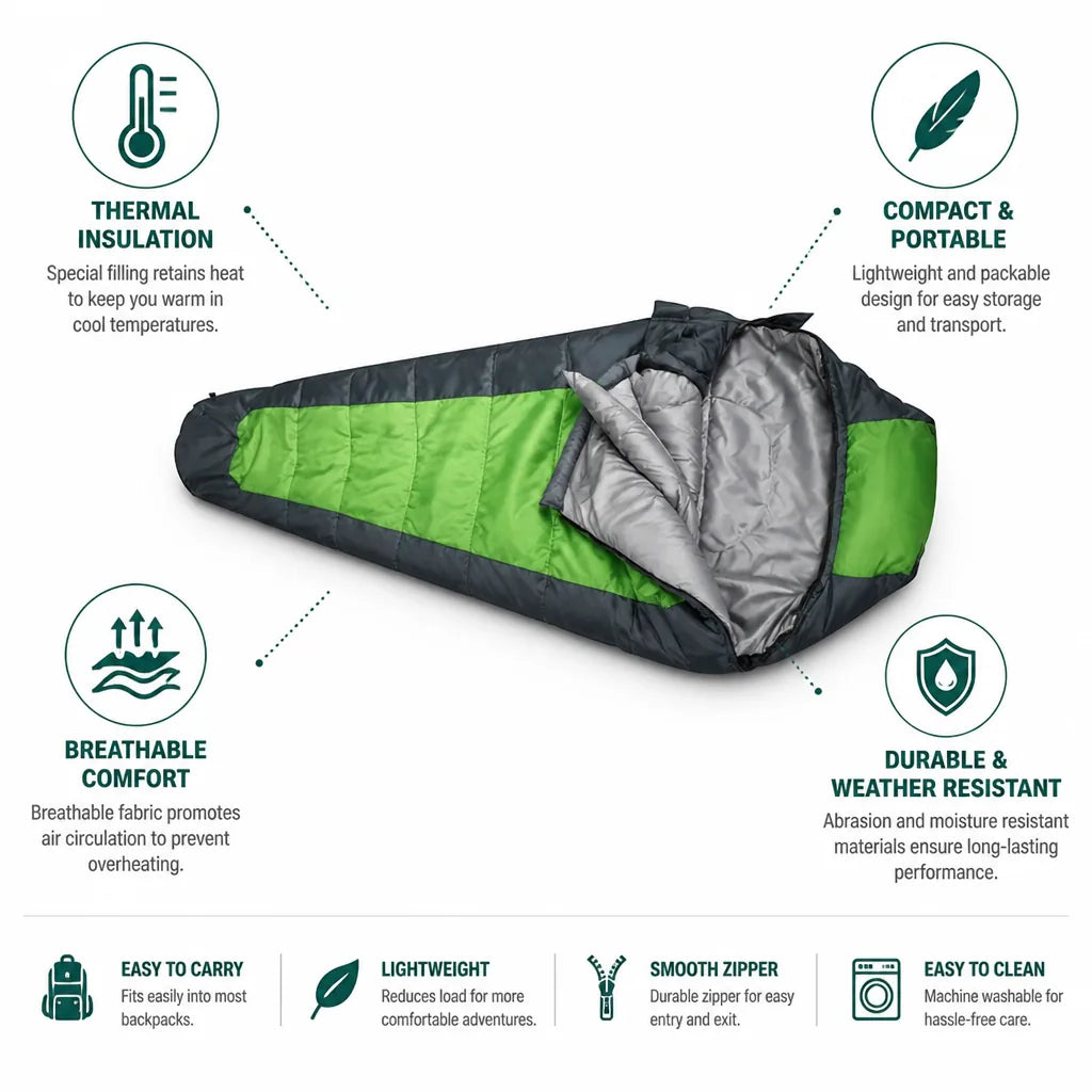 Sleeping Bag Thermal Insulation Breathable Packable
