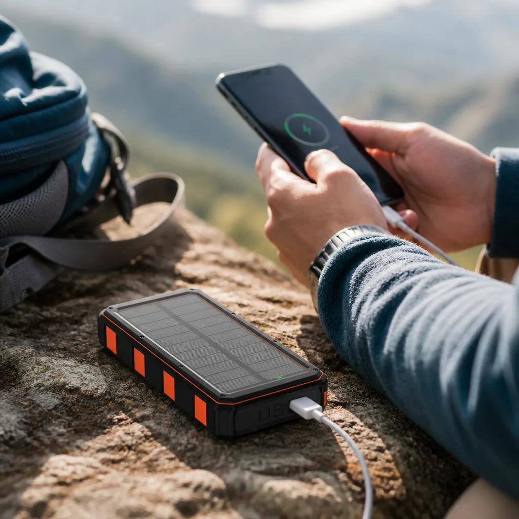 Solar Power Bank 20000 mAh Waterproof & Shockproof