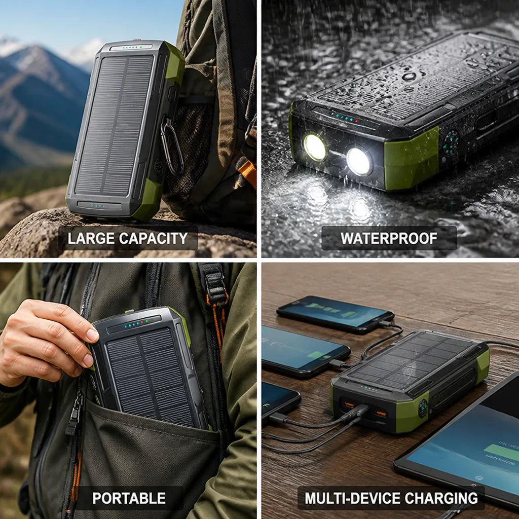 Solar Power Bank 73,200 mAh 100W Waterproof
