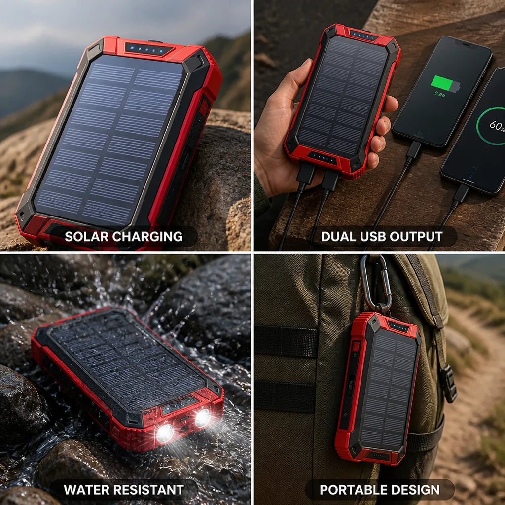 Solar Power Bank High Capacity Shockproof