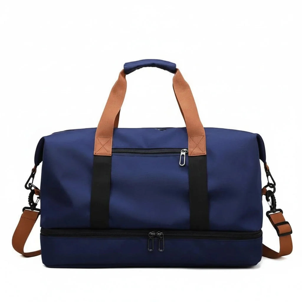 Sports Bag Shoe Compartment & Wet Pocket Detachable Strap