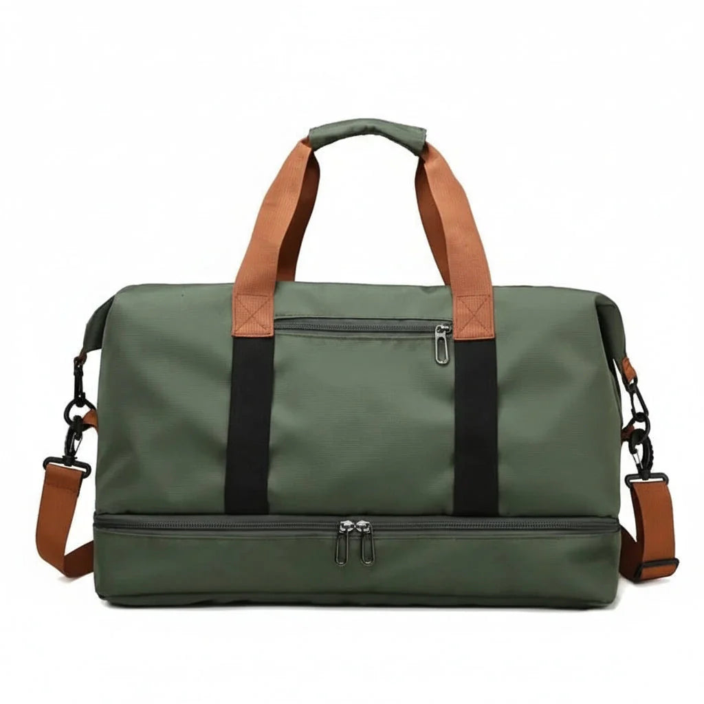 Sports Bag Shoe Compartment & Wet Pocket Detachable Strap