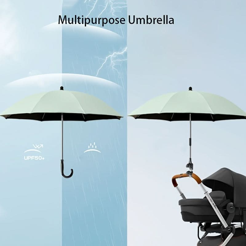 Stroller Sunshade Umbrella UV-Resistant Bendable Arm & Clamp Mount