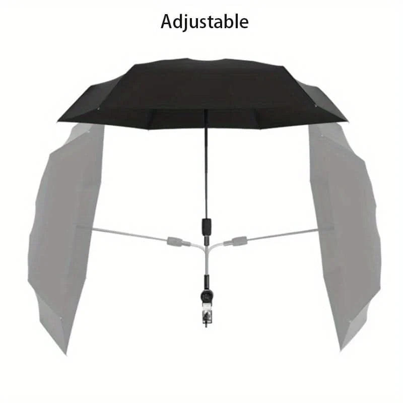 Stroller Sunshade Umbrella UV-Resistant Bendable Arm & Clamp Mount