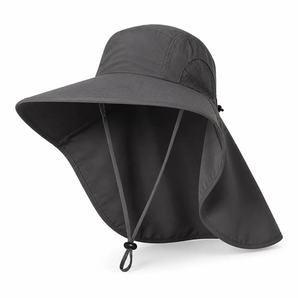 Sun Hat Wide Brim & Neck Flap Breathable Nylon