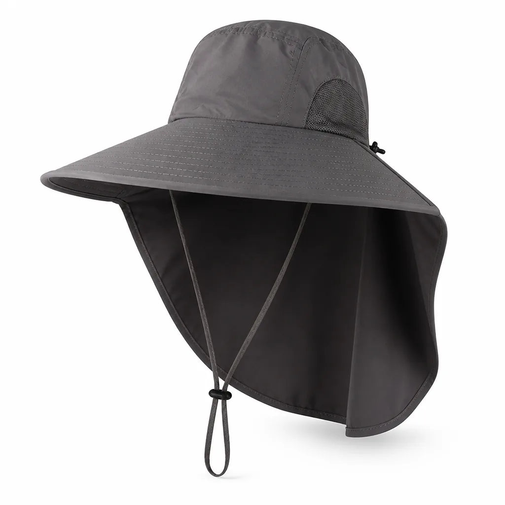 Sun Hat Wide Brim & Neck Flap Breathable Nylon