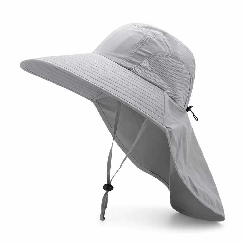 Sun Hat Wide Brim & Neck Flap Breathable Nylon