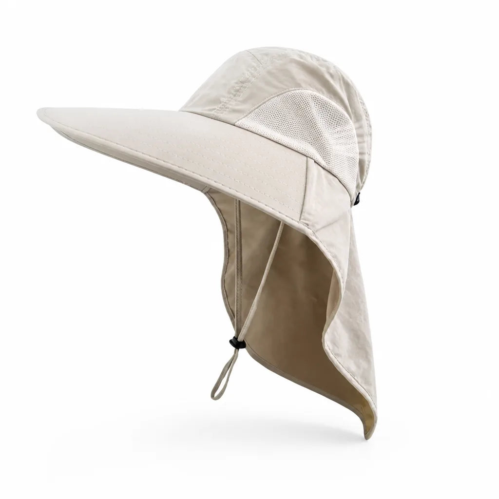 Sun Hat Wide Brim & Neck Flap Breathable Nylon