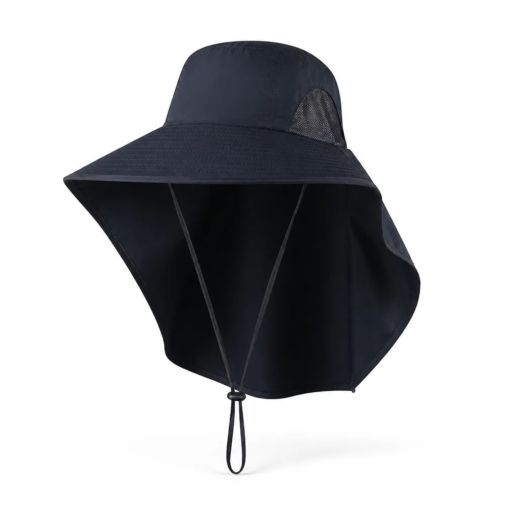 Sun Hat Wide Brim & Neck Flap Breathable Nylon