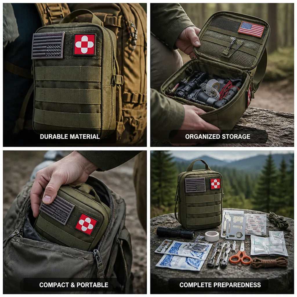 Survival Backpack Compact Lightweight Includes First Aid Kit
