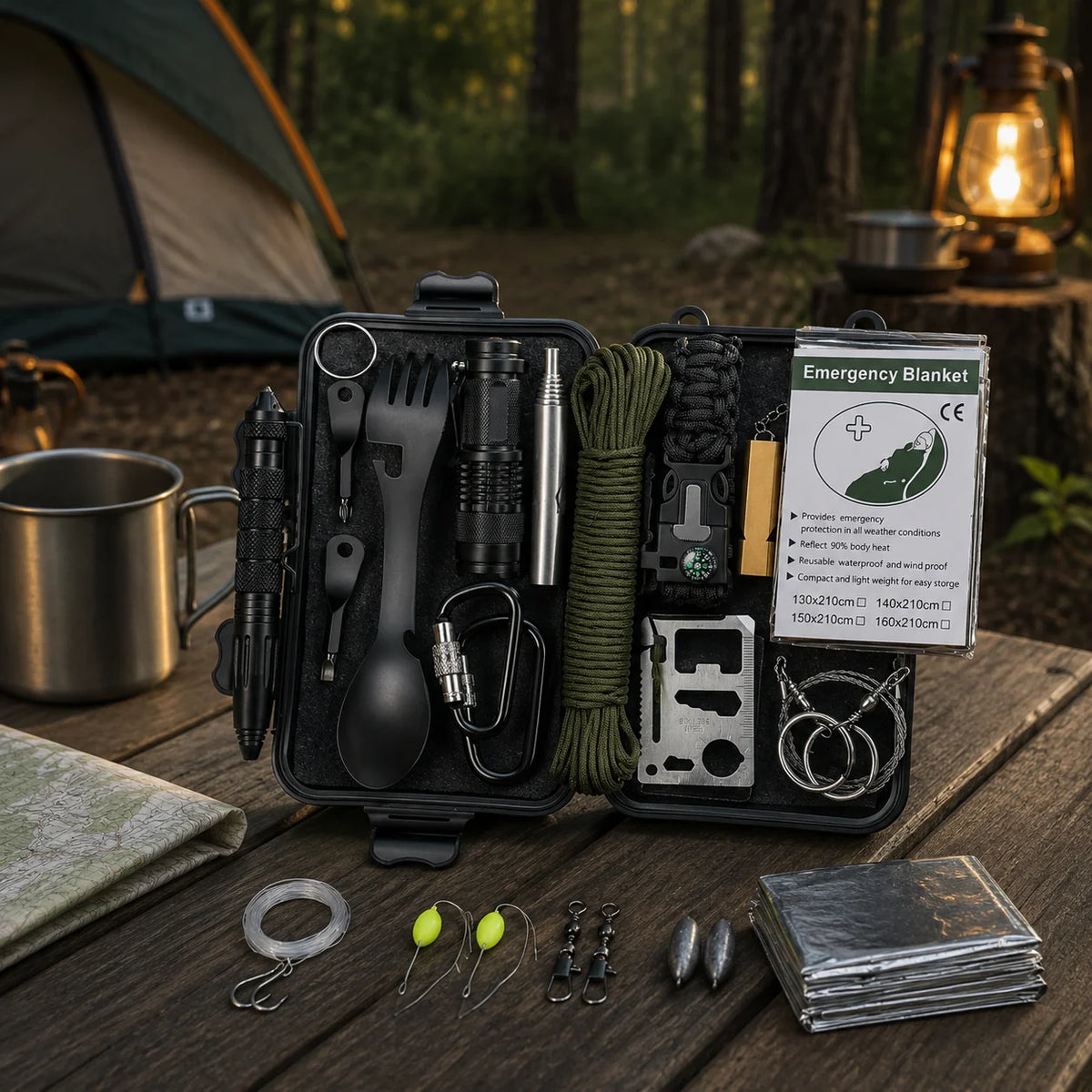 Survival Kit Multi-Tool & First Aid Nylon Case