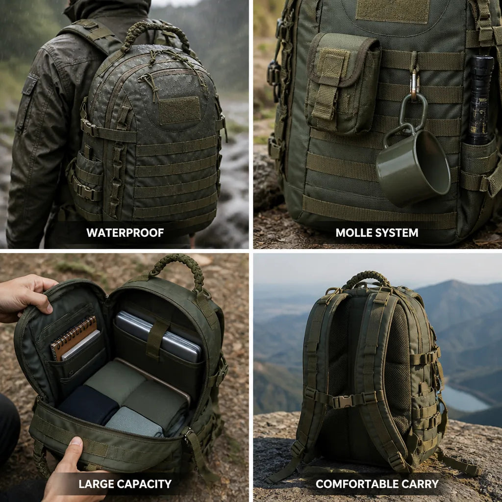 Tactical Backpack 35L Waterproof MOLLE System