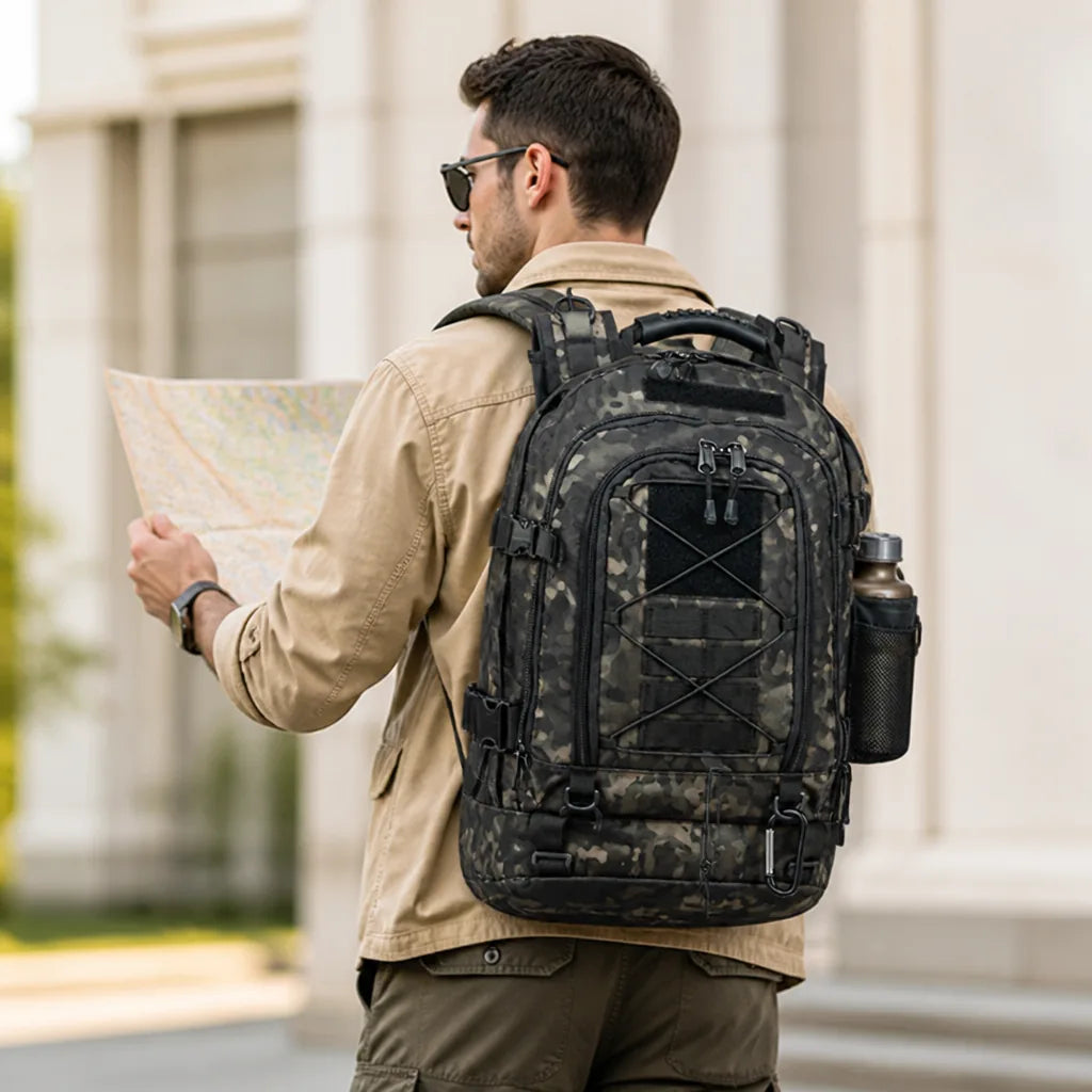 Tactical Backpack Expandable To 15.9 Gal 600D Waterproof MOLLE
