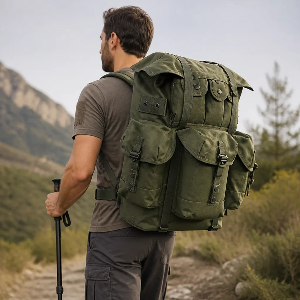 Tactical Backpack Large Capacity External Metal Frame
