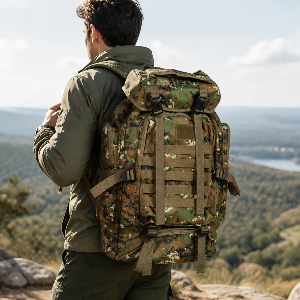Tactical Backpack Modular Compartments Breathable Padded Back
