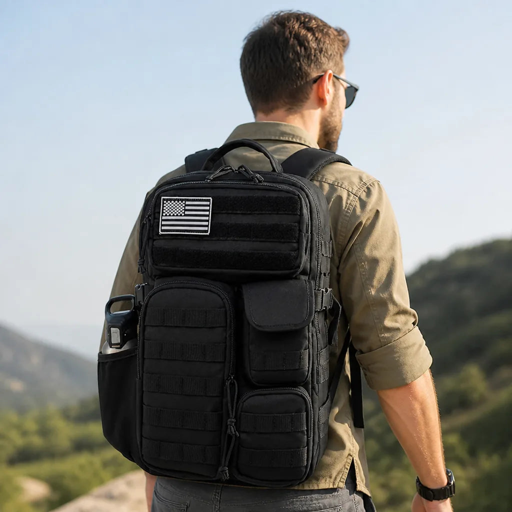 Tactical Backpack Molle System Multiple Compartments Water-Repellent