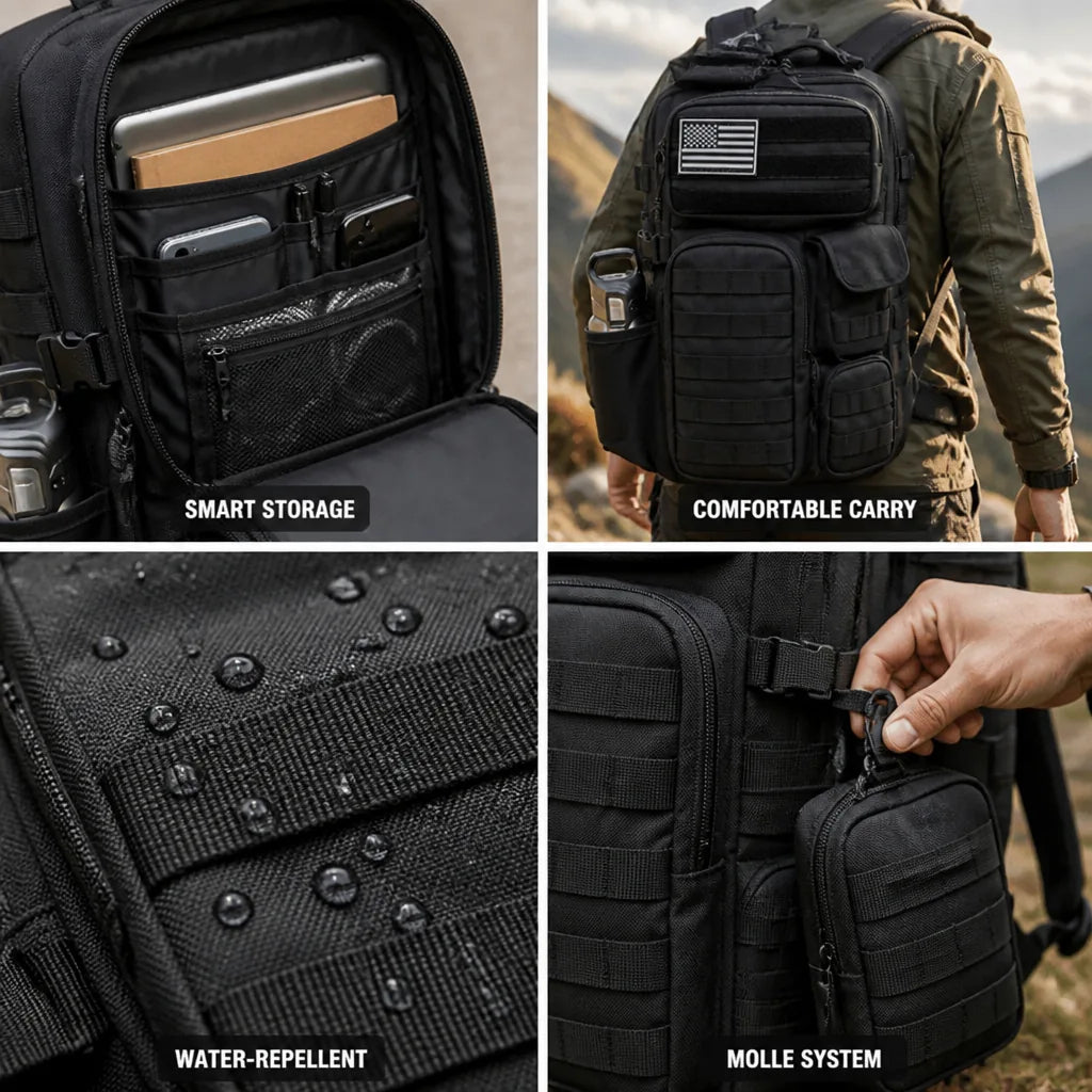 Tactical Backpack Molle System & Water-Repellent