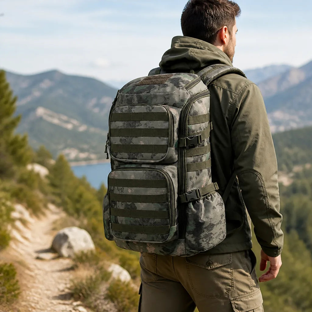 Tactical Backpack Water-Resistant Multiple Pockets Padded Straps