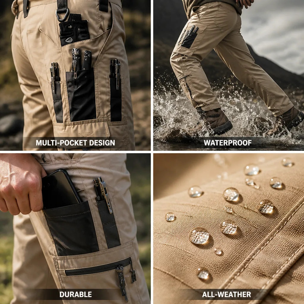 Tactical Cargo Pants Durable Waterproof Multi-Pocket