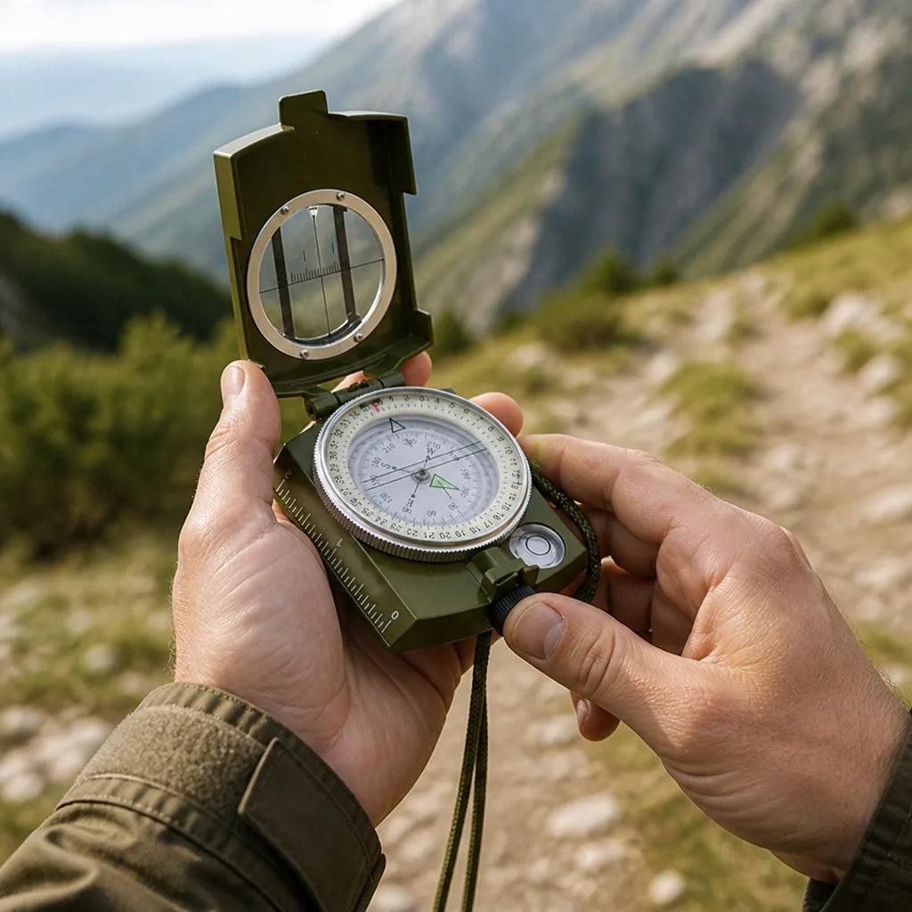 Tactical Compass High-Precision Sighting Metal Body & Luminescent Dial
