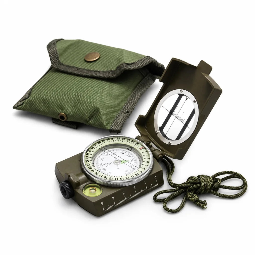 Tactical Compass High-Precision Sighting Metal Body & Luminescent Dial