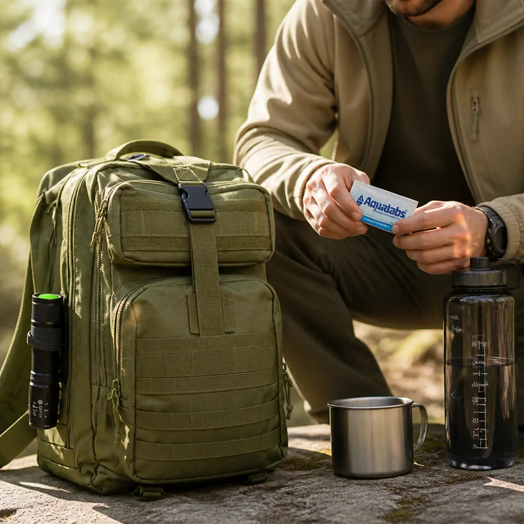 Tactical Emergency Backpack 20L First Aid & Water Purification