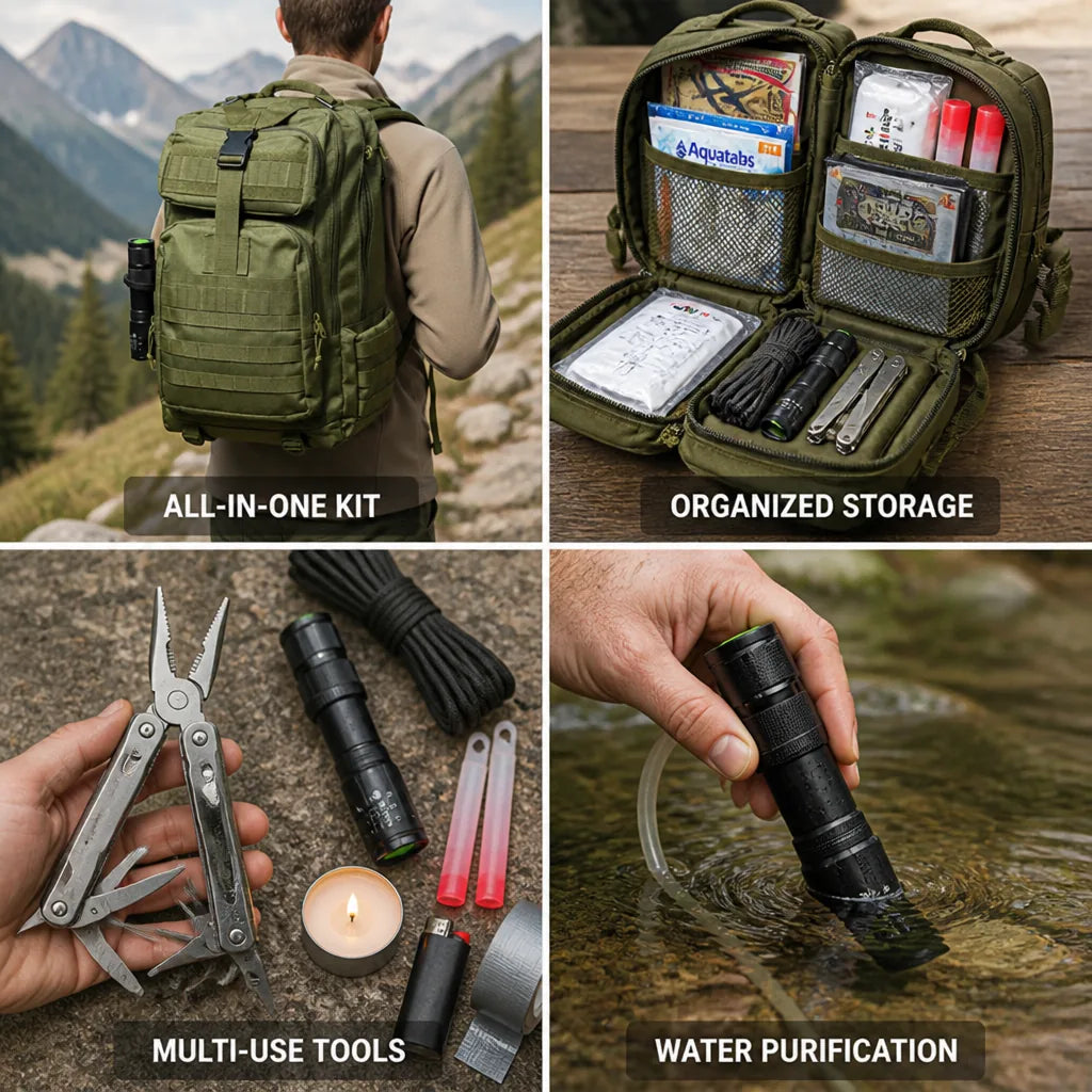 Tactical Emergency Backpack 20L First Aid & Water Purification