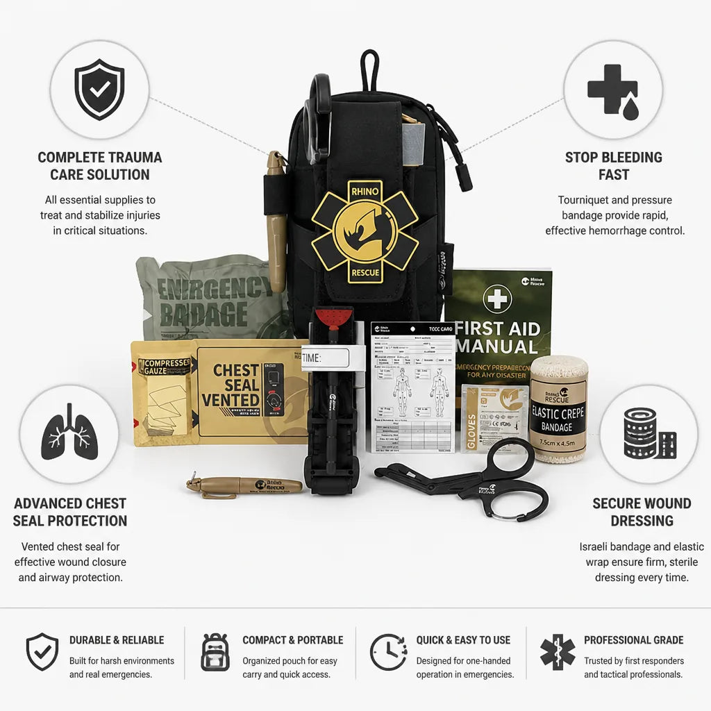 Tactical First Aid Kit Tourniquet Chest Seal Israeli Bandage