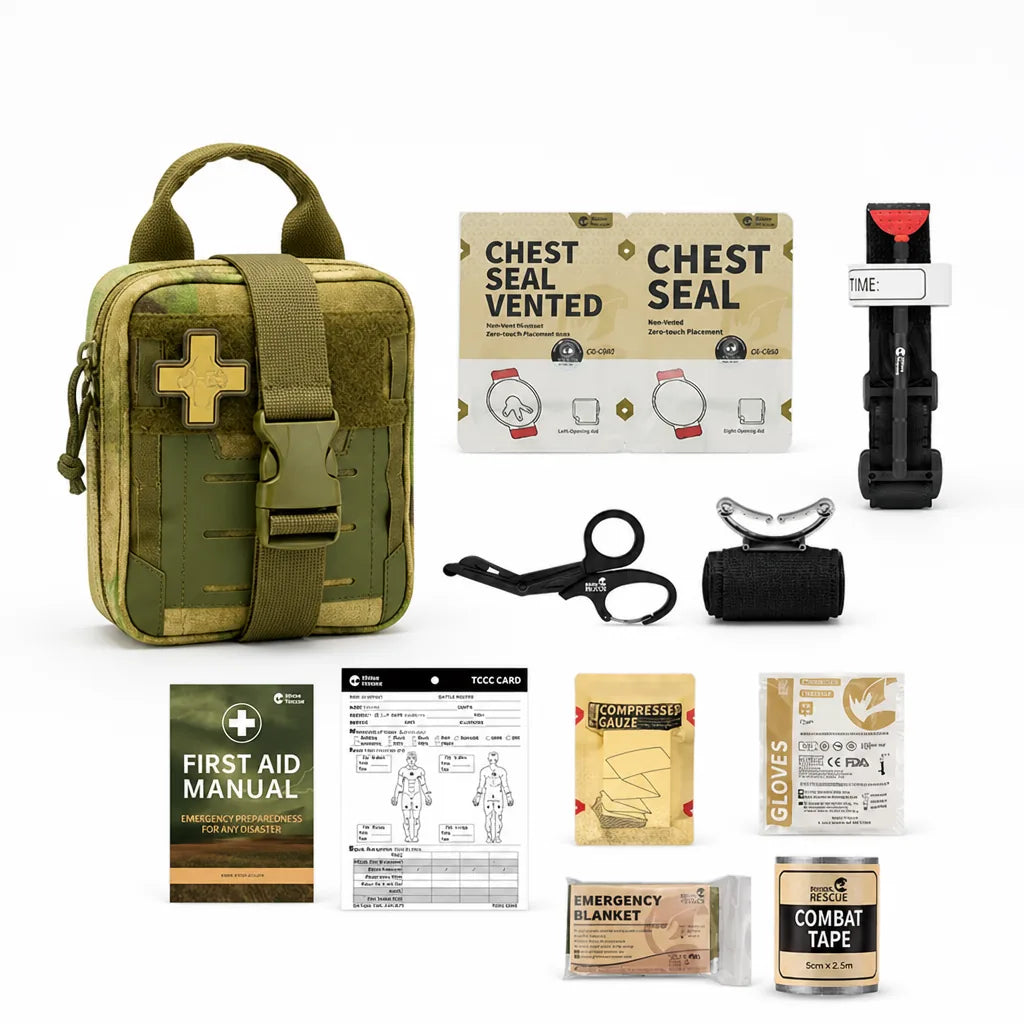 Tactical First Aid Kit Tourniquet Chest Seal Israeli Bandage