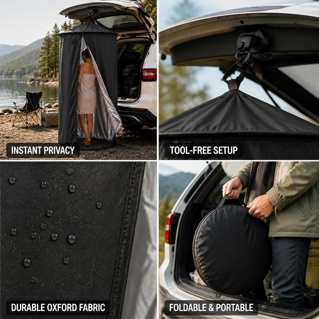 Tailgate Privacy Tent Foldable Suction-Cup Mount