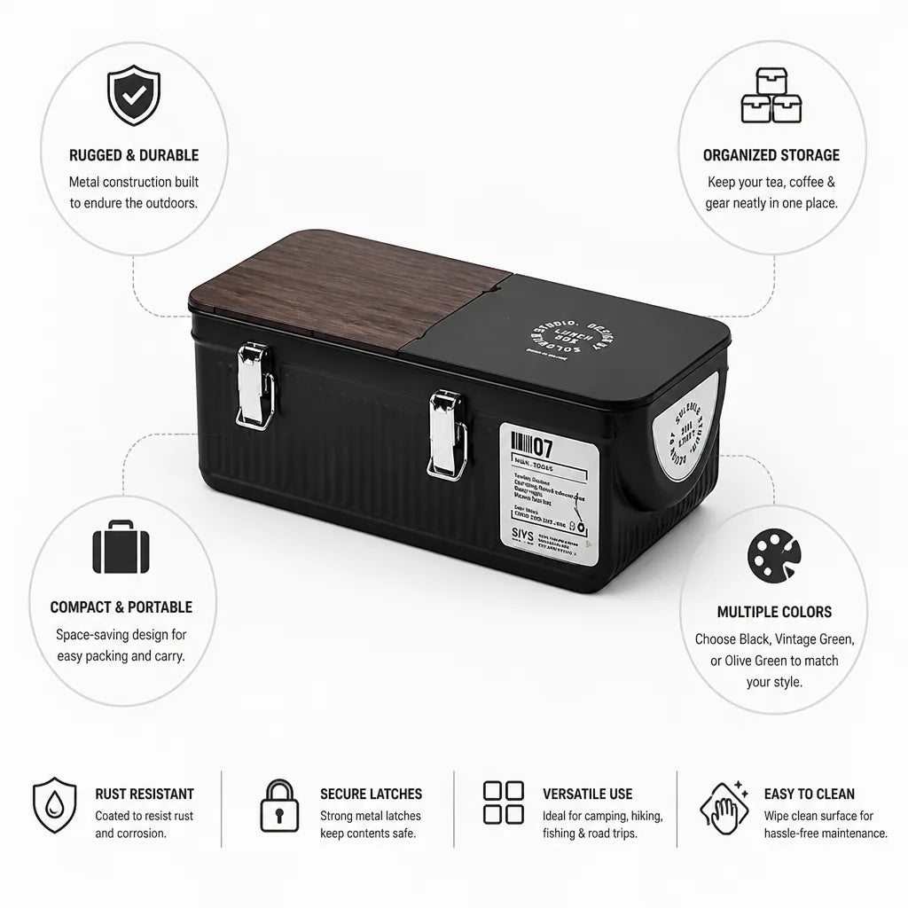 Toolbox Rugged Metal Portable & Compact