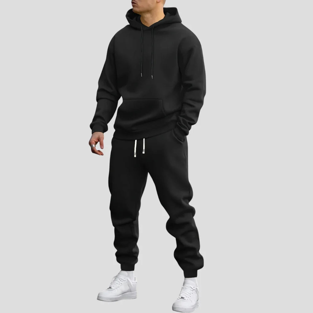 Tracksuit Set Polyester Blend Hoodie & Joggers With Pockets