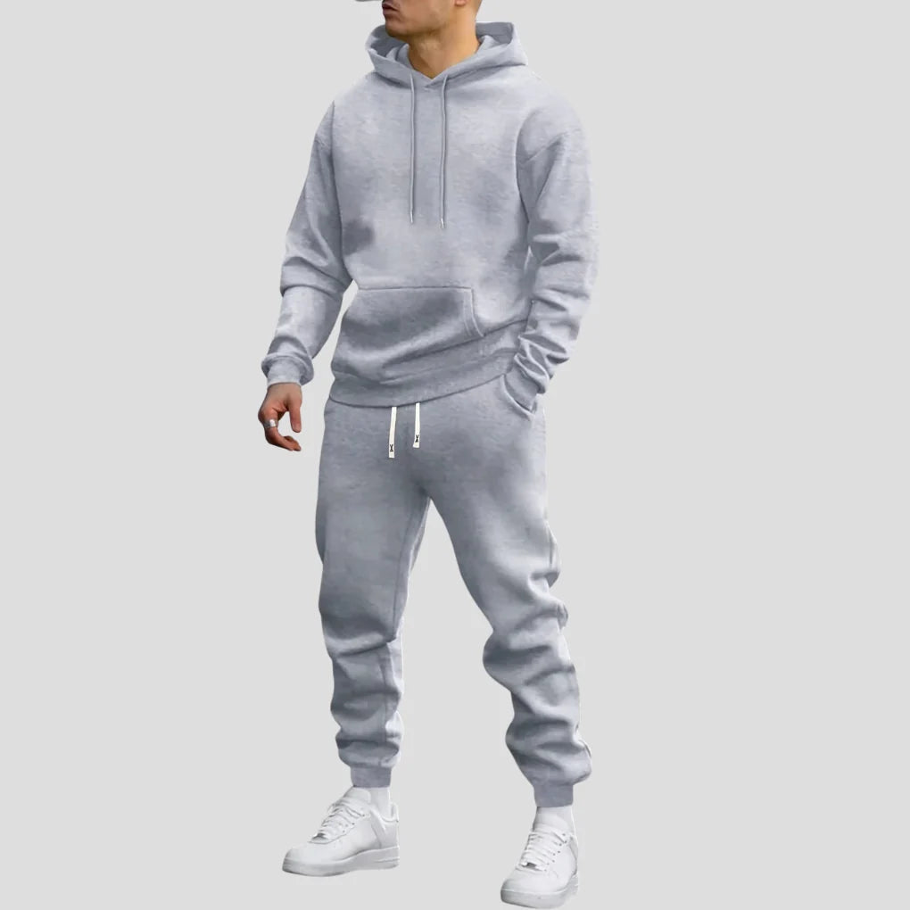 Tracksuit Set Polyester Blend Hoodie & Joggers With Pockets