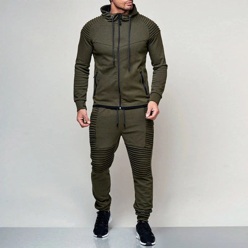 Tracksuit Set Soft Cotton Hoodie & Sweatpants Elastic Waistband