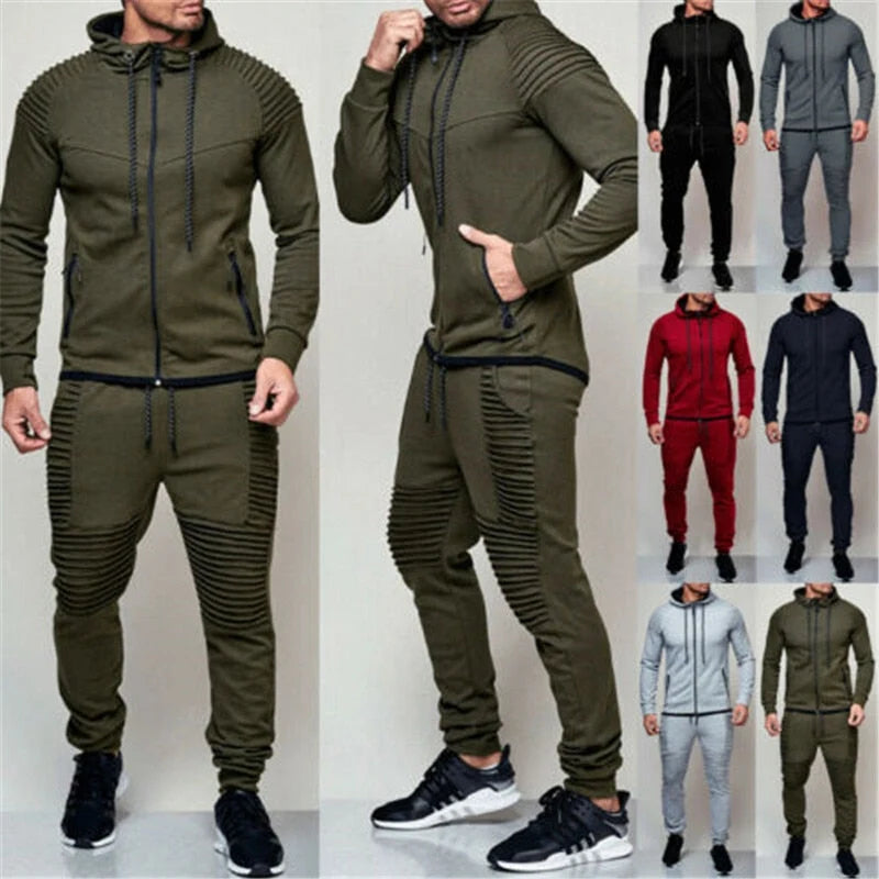 Tracksuit Set Soft Cotton Hoodie & Sweatpants Elastic Waistband