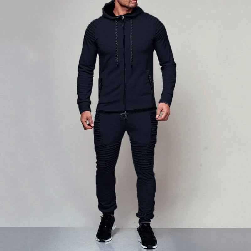 Tracksuit Set Soft Cotton Hoodie & Sweatpants Elastic Waistband