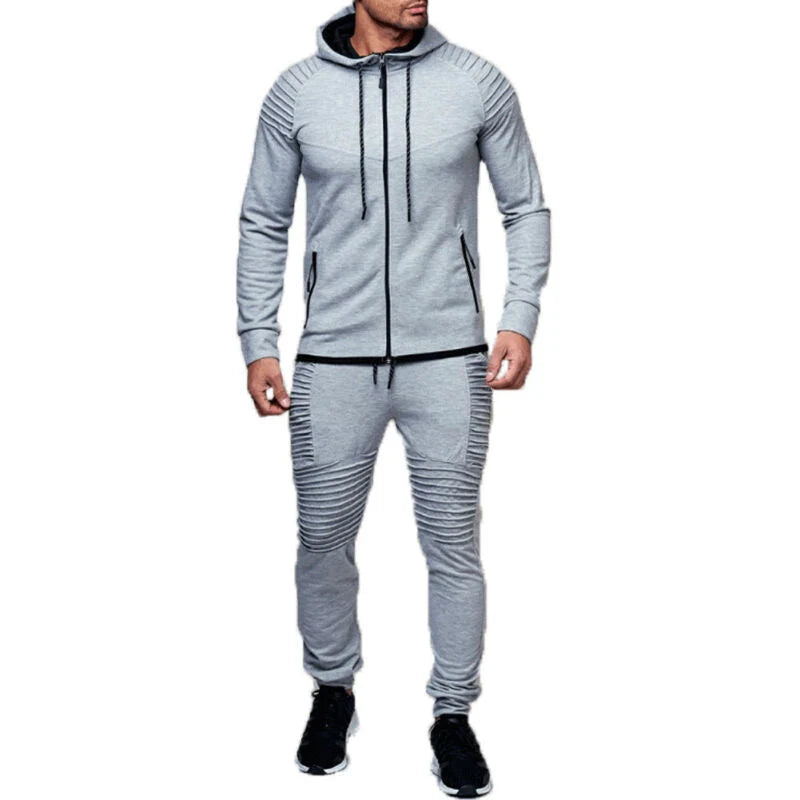 Tracksuit Set Soft Cotton Hoodie & Sweatpants Elastic Waistband