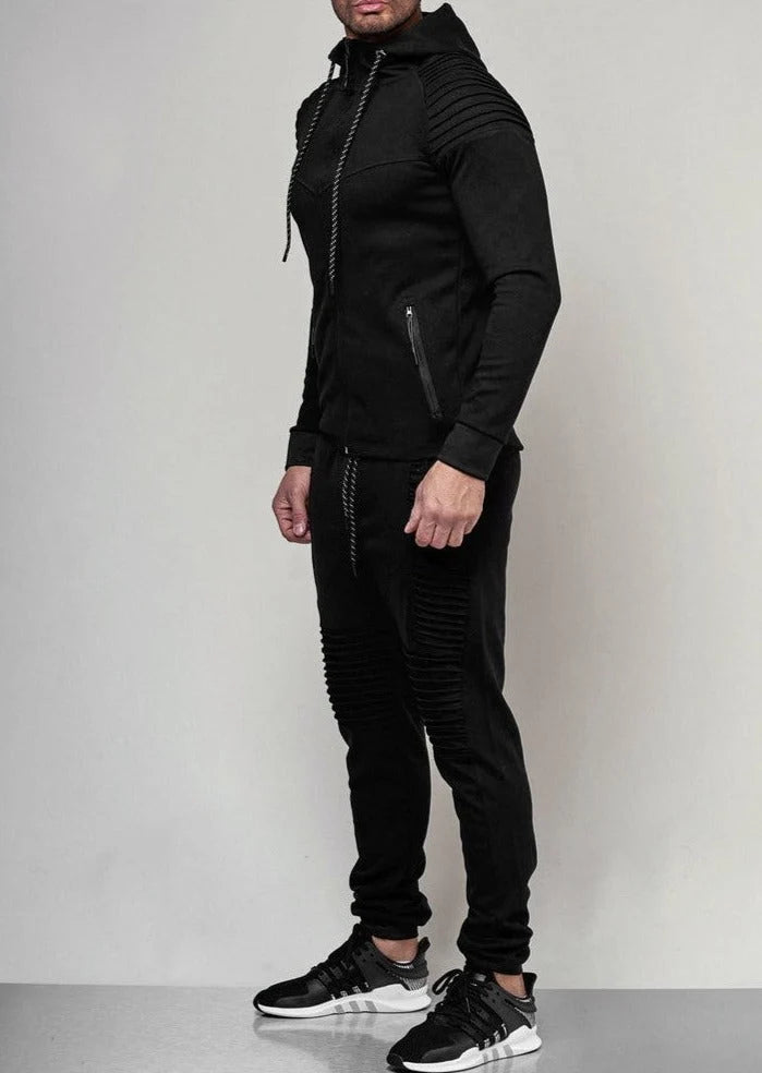 Tracksuit Set Soft Cotton Hoodie & Sweatpants Elastic Waistband