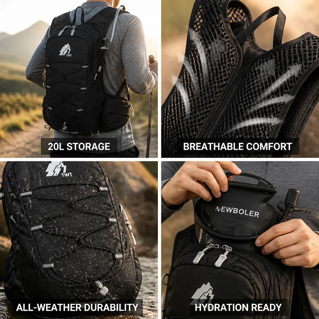 Trail Running & Cycling Backpack 20 L Hydration-Ready